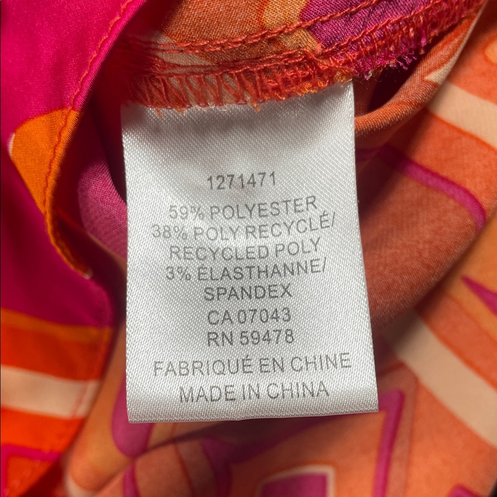 Rachel Zoe Orange & Fuchsia Geometric Silk Tunic - Picture 5 of 9